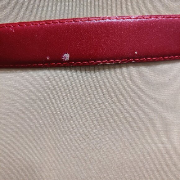 Worthington Vintage Red Belt Gold Buckle Statement Bombshell 80s Revival Glam - Picture 5 of 8